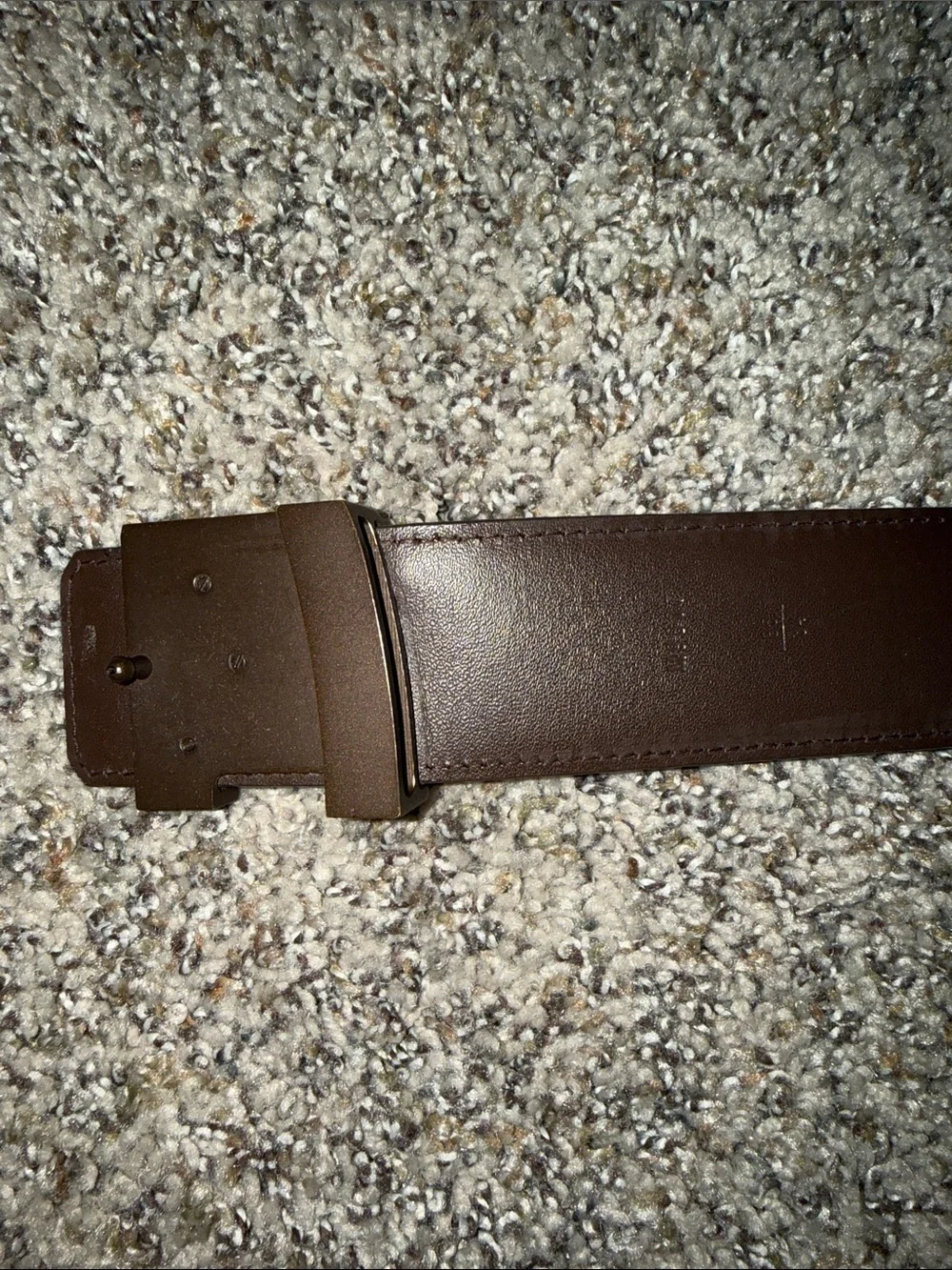 Louis Vuitton Brown Damier Canvas Belt with Dark LV Buckle